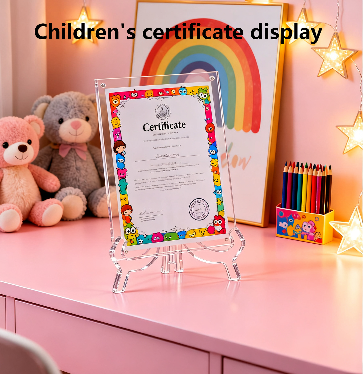 Acrylic Easel Clear Stand 6 Pack 7 Inch, Picture Frames, Books, Photos, or Signs – Transparent Plate Display Stand for Home & Office Decor