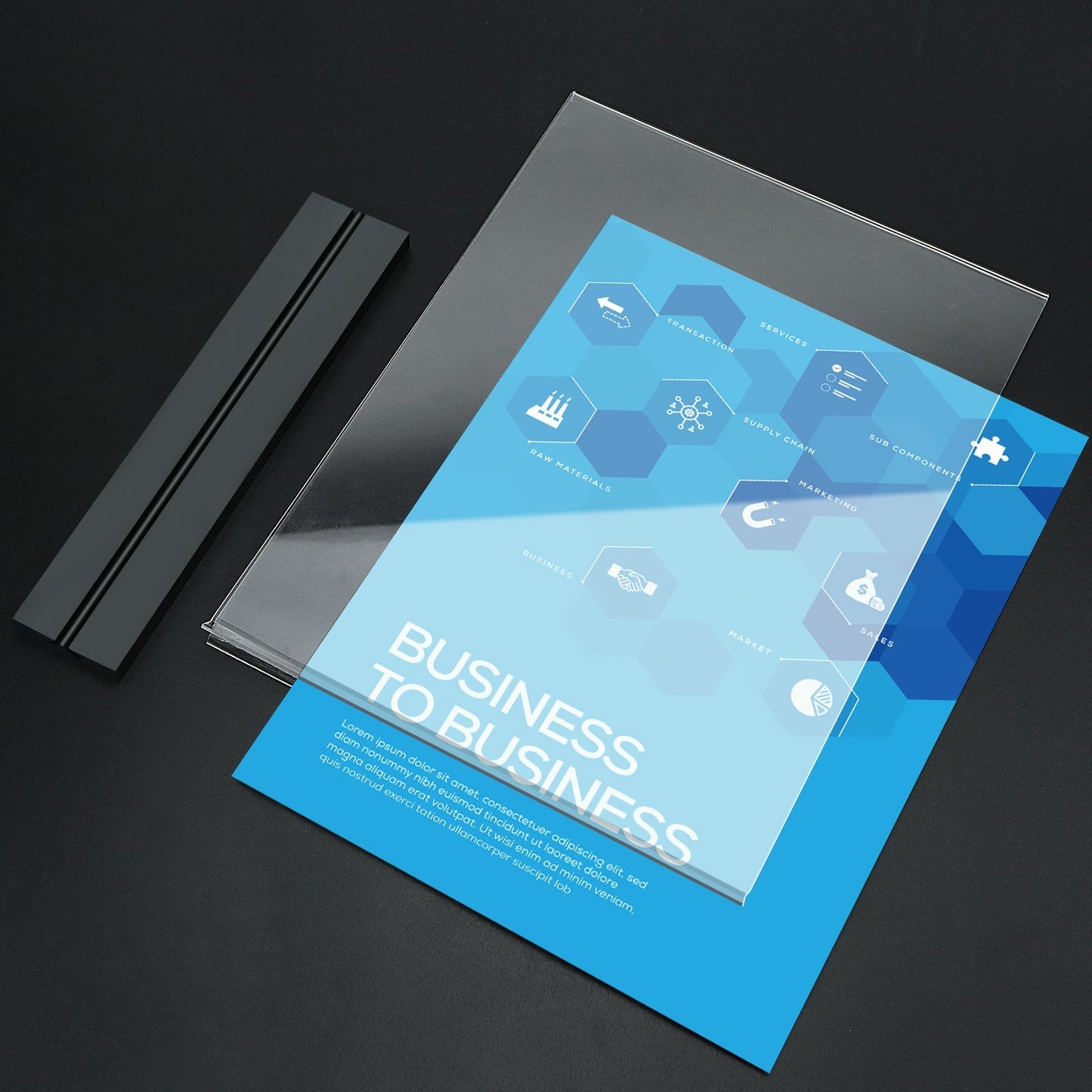 8.5 x 11 Acrylic Sign Holder Vertical Double-Sided Tabletop Sign Holder with Black Base, Plastic Picture Frame Paper Holder, Clear Menu Display Stand for Office Restaurant Store Home 8 Pack