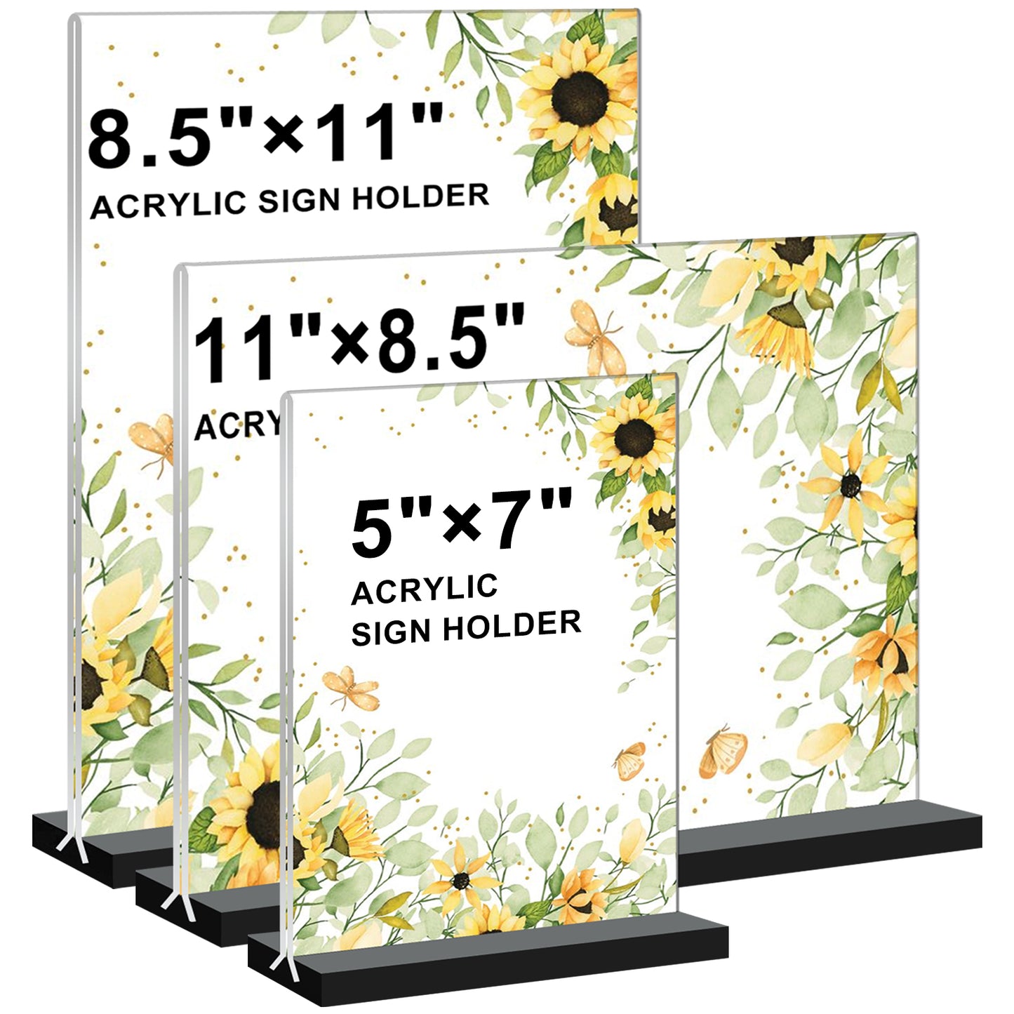 Acrylic Sign Holder 11 x 8.5 Inches Horizontal ,6 Pack T-Shaped Clear Double-Sided Plastic Table Picture Frames Display Holder,Document Menu Stands Desktop Holders for Restaurant Signs,Office, Store-Landscape