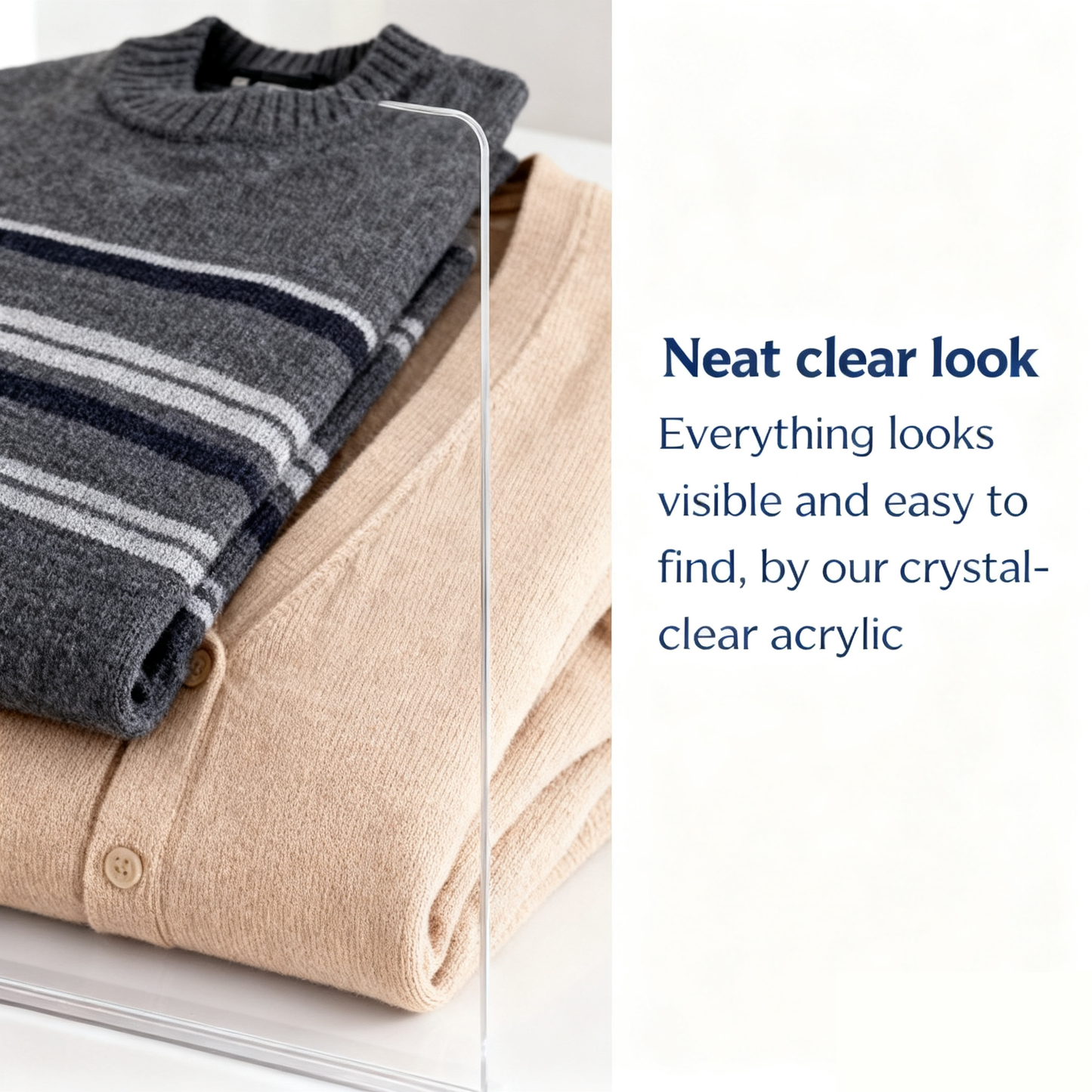 6 Pack Clear Acrylic Shelf Dividers for Closet Organization, Vertical Purse and Sweater Organizer for Bedroom, Kitchen & Cabinets, Sturdy Closet Storage Solution for Handbags and Clothes