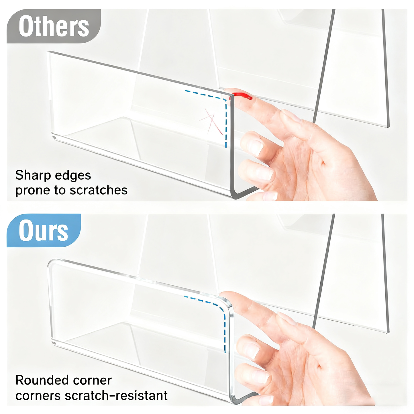 Acrylic Book Stand 6 Pack,Large Clear Acrylic Display Stand for Magazines, Postcards & Artworks,Display Stand for Album, CD, Magazine, Postcard, Picture, Plate, Artworks, Phone, Tablet