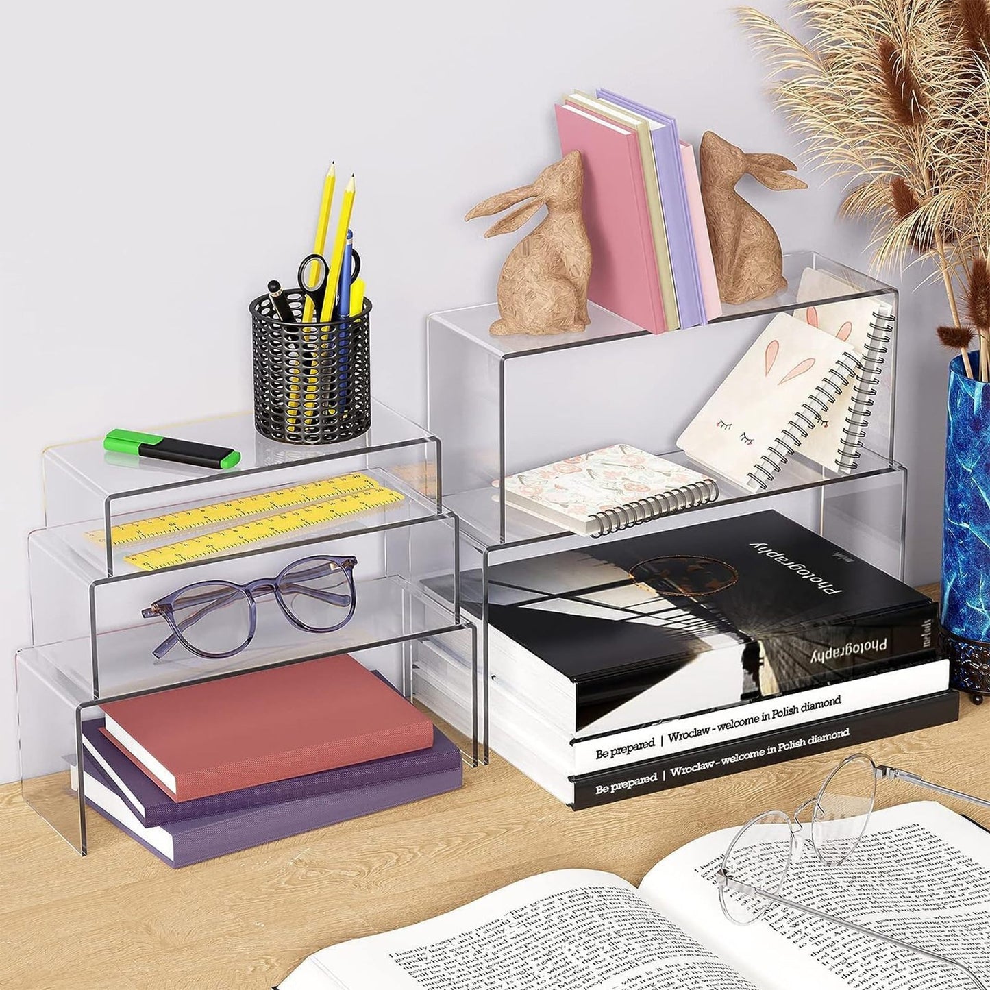 Sort glasses and books into categories
