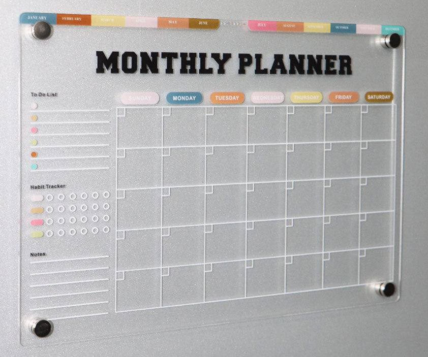 Calendar to stick firmly to metal surfaces and most refrigerators