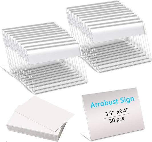 L-Shape Plastic Name Card Tag Label Stand