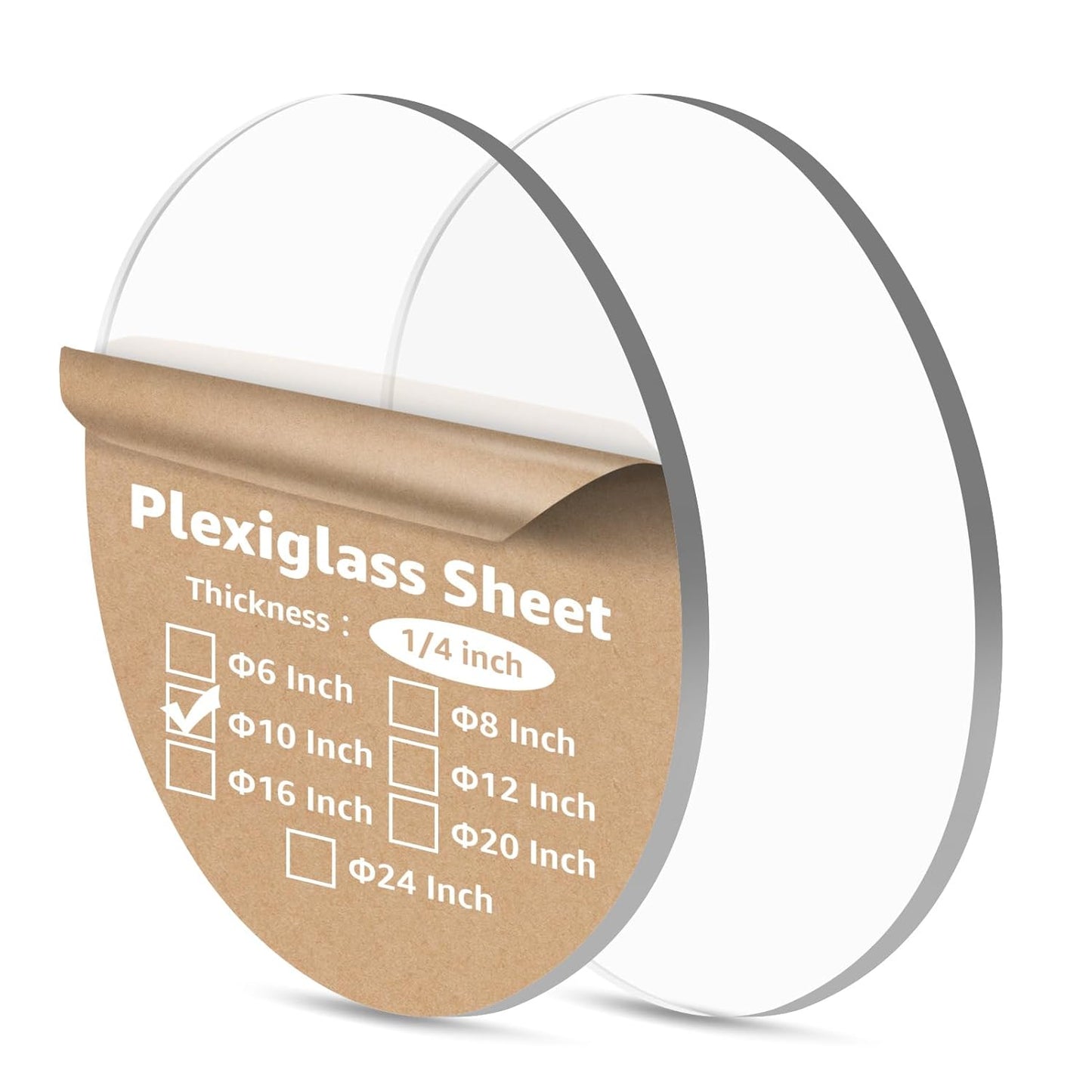2Pcs 1/4" Round Clear Acrylic Sheets