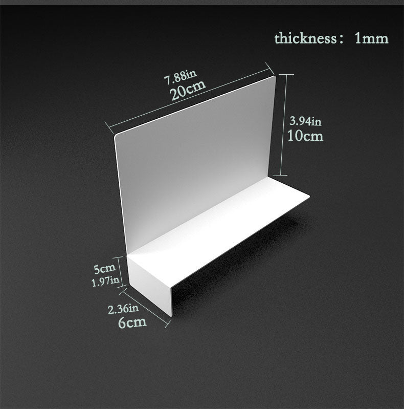 Shelf divider Size :Length 20cm,Height 10cm,Width 6cm,Label part:5CM,Thickness:1mm