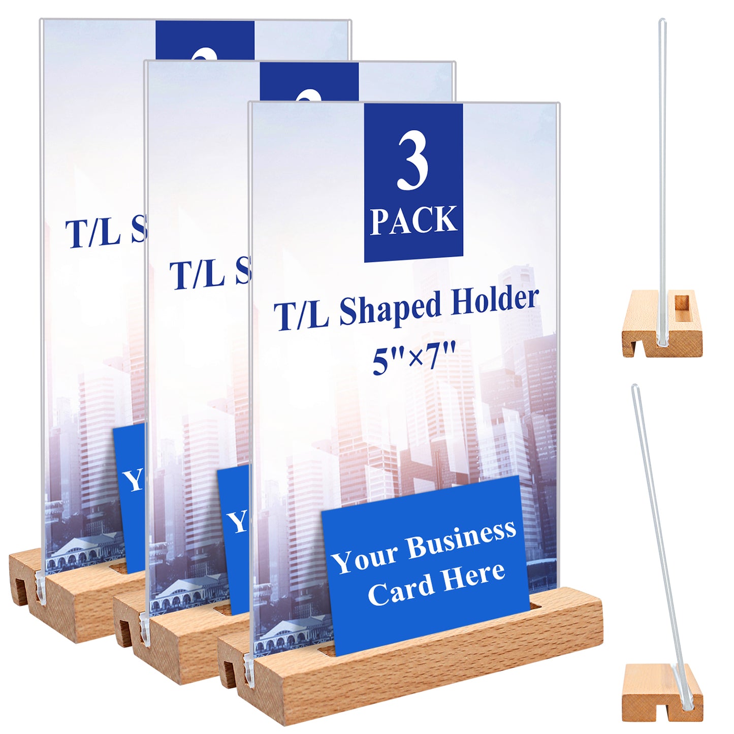 Acrylic Sign Holder Name Card Stand 5 x 7 Plastic Display Stand Paper Holder Picture Photo Frames Flyer Holder for Office Store