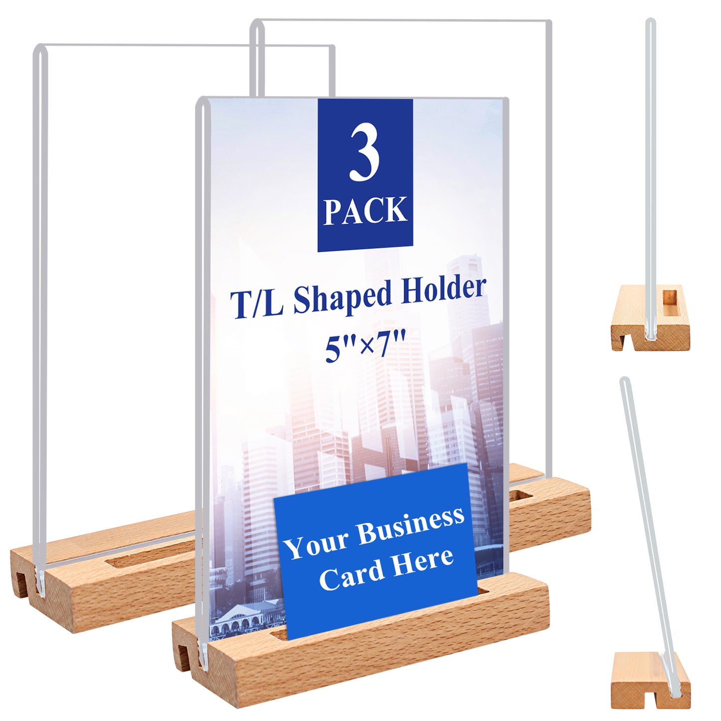 Acrylic Sign Holder Name Card Stand 5 x 7 Plastic Display Stand Paper Holder Picture Photo Frames Flyer Holder for Office Store