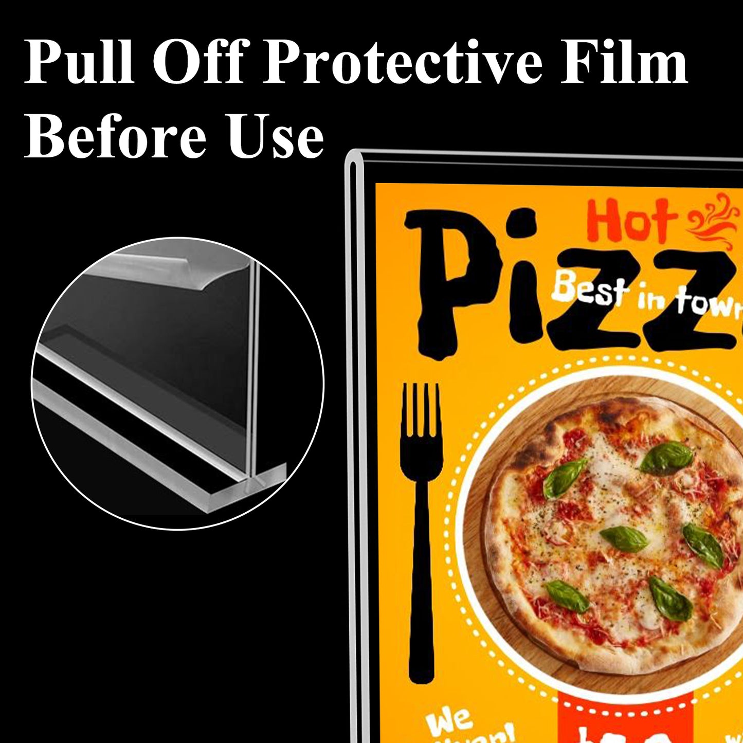 Acrylic Sign Holder Clear Plastics Sign Stand T shape 5 x 7