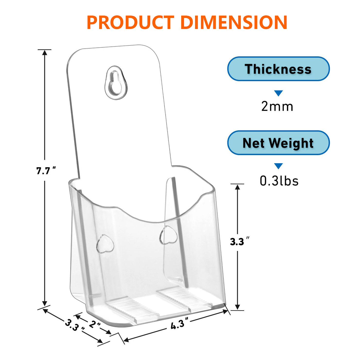 Acrylic Brochure Holder 4x9 Inches 2 Pack Slant Back Design, Clear Display Stand, Plastic Table Stand Sign Holder Pamphlet Holder Flyer Holder,  Acrylic Table Signs Plastic Paper Holder for Office, Home, Store