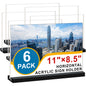 Acrylic Sign Holder 11 x 8.5 Inches Horizontal ,6 Pack T-Shaped Clear Double-Sided Plastic Table Picture Frames Display Holder,Document Menu Stands Desktop Holders for Restaurant Signs,Office, Store-Landscape