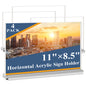 Arrobust Acrylic Sign Holder 11 x 8.5 Inches 4 Pack Horizontal, T -Shaped Double Sided Clear Paper Frames, PlasticTable Menu Display Holder, Document Flyer Table Stand for Office, Store, Restaurant -Landscape
