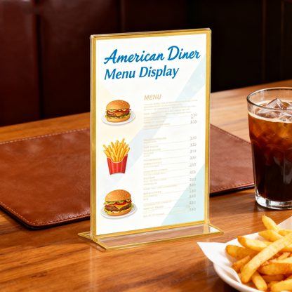 Acrylic Sign Holder 5 x 7 Inch 18 Pack Gold Frames Wedding Table Number Holders, Double Sided Clear Picture Frames, Vertical Table Number Display Stands for Weddings, Events, Menus, Home & Office Decor