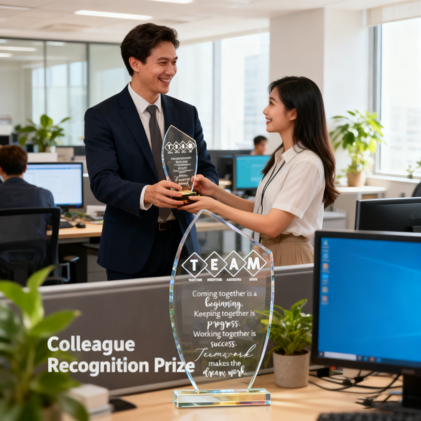 Acrylic trophy 10 Pcs Employee Appreciation Awards for Coworker Acrylic Thank You Trophy May You Be Proud Office/Campus Recognition Gifts Women Men