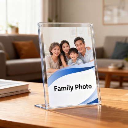 Acrylic Sign Holder Clear 8.5 x 11,12 Pack Plastic Display Stands for Tabletop, Desktop L-Shape Acrylic Stands for Flyers, Documents, Office, Restaurants Menus, Stores Flyers
