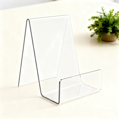 Acrylic Book Stand 6 Pack，Large Clear Acrylic Display Stand for Magazines, Postcards & Artworks，Display Stand for Album, CD, Magazine, Postcard, Picture, Plate, Artworks, Phone, Tablet