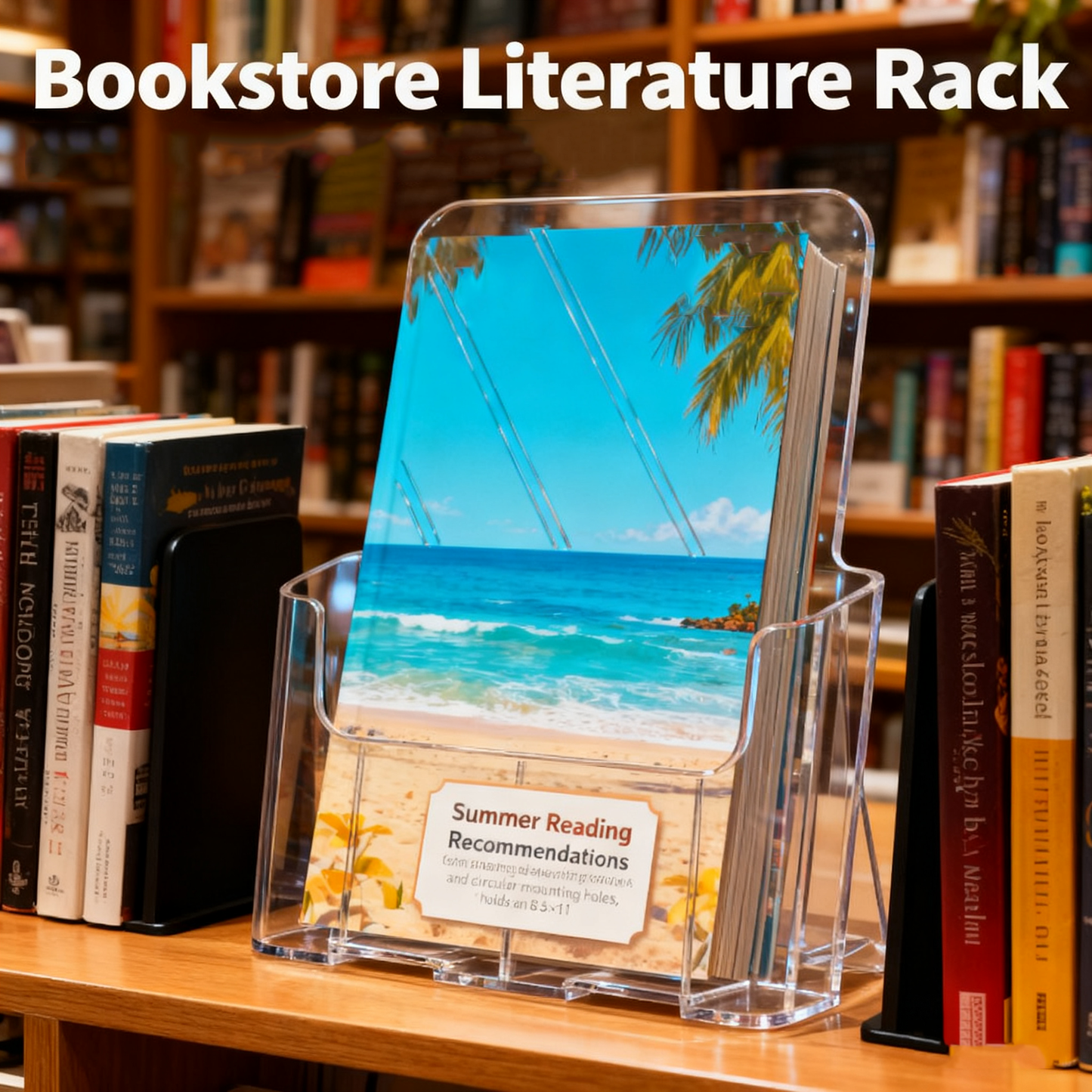 Acrylic Brochure Holder 8.5 x 11”，2 Pack Clear Flyer Display Stand for Desk or Wall Mount, Plastic Literature Holder for Trifold Brochures, Magazines, Menus, Pamphlets, Booklets, Documents