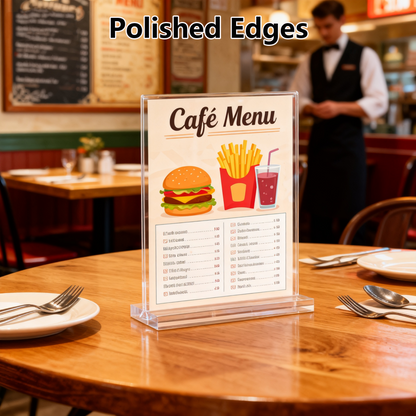 Acrylic Sign Holder, 5x7”, 15 Pack Double Sided Vertical Clear Vertical Table Menu Display,for Restaurants, Office, Store, Fair，Trade Shows