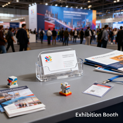 Acrylic Business Card Holder for Desk, Clear Plastic Business Cards Display Holders Stand, Fits 30-50 Business Cards，Sleek Clear Plastic Card Rack for Office, Reception, or Trade Show