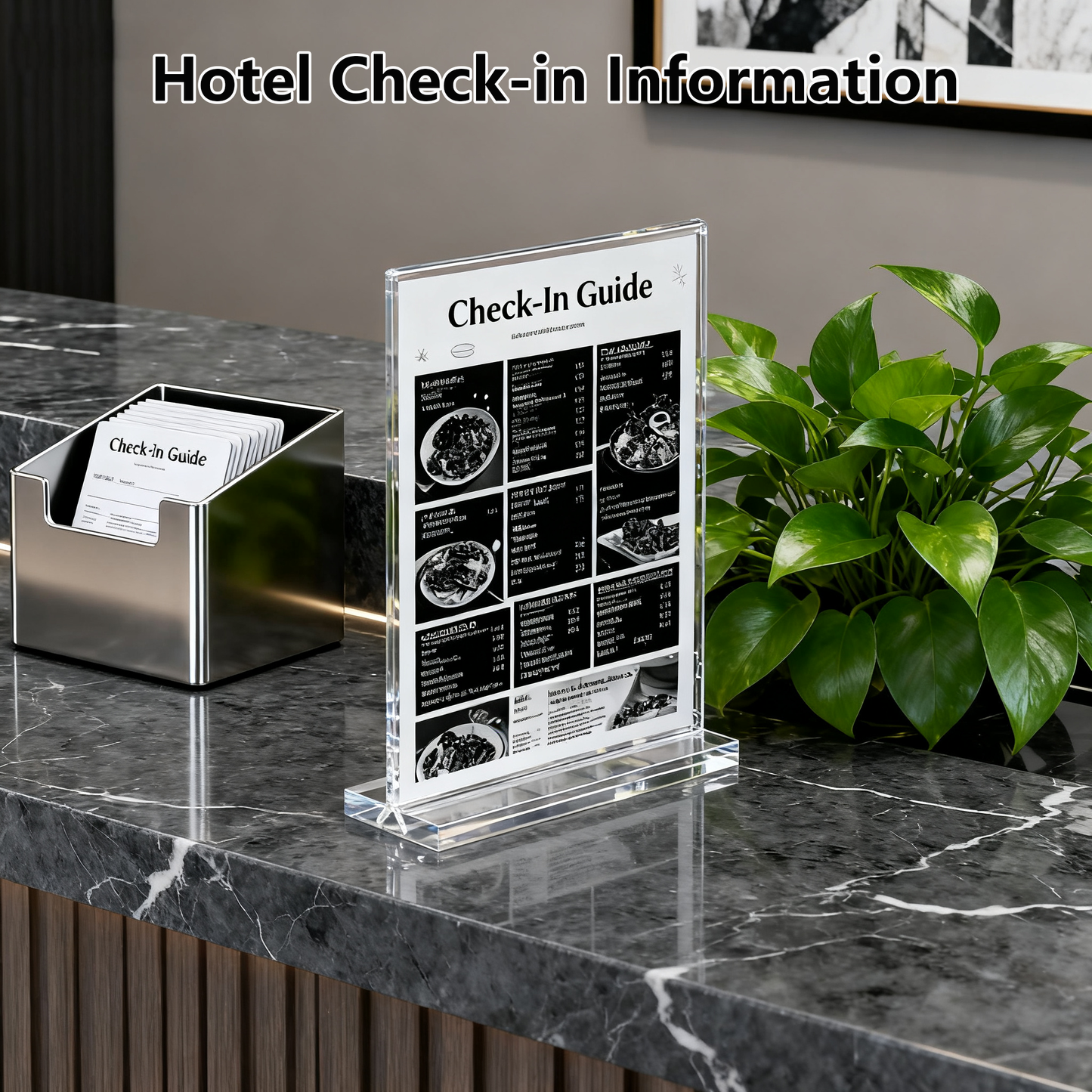 Acrylic Sign Holder 4x6”, 15 Pack Clear Double Sided Vertical Display Stand for Tabletop， for Menu, Flyers, Photos, Perfect for Restaurants, Retail Stores, Office Desks, Exhibitions