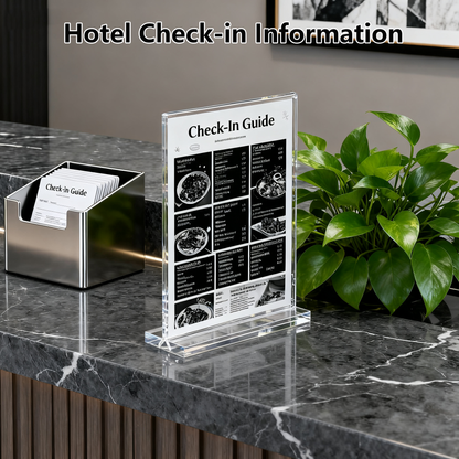 Acrylic Sign Holder 4x6”, 15 Pack Clear Double Sided Vertical Display Stand for Tabletop， for Menu, Flyers, Photos, Perfect for Restaurants, Retail Stores, Office Desks, Exhibitions