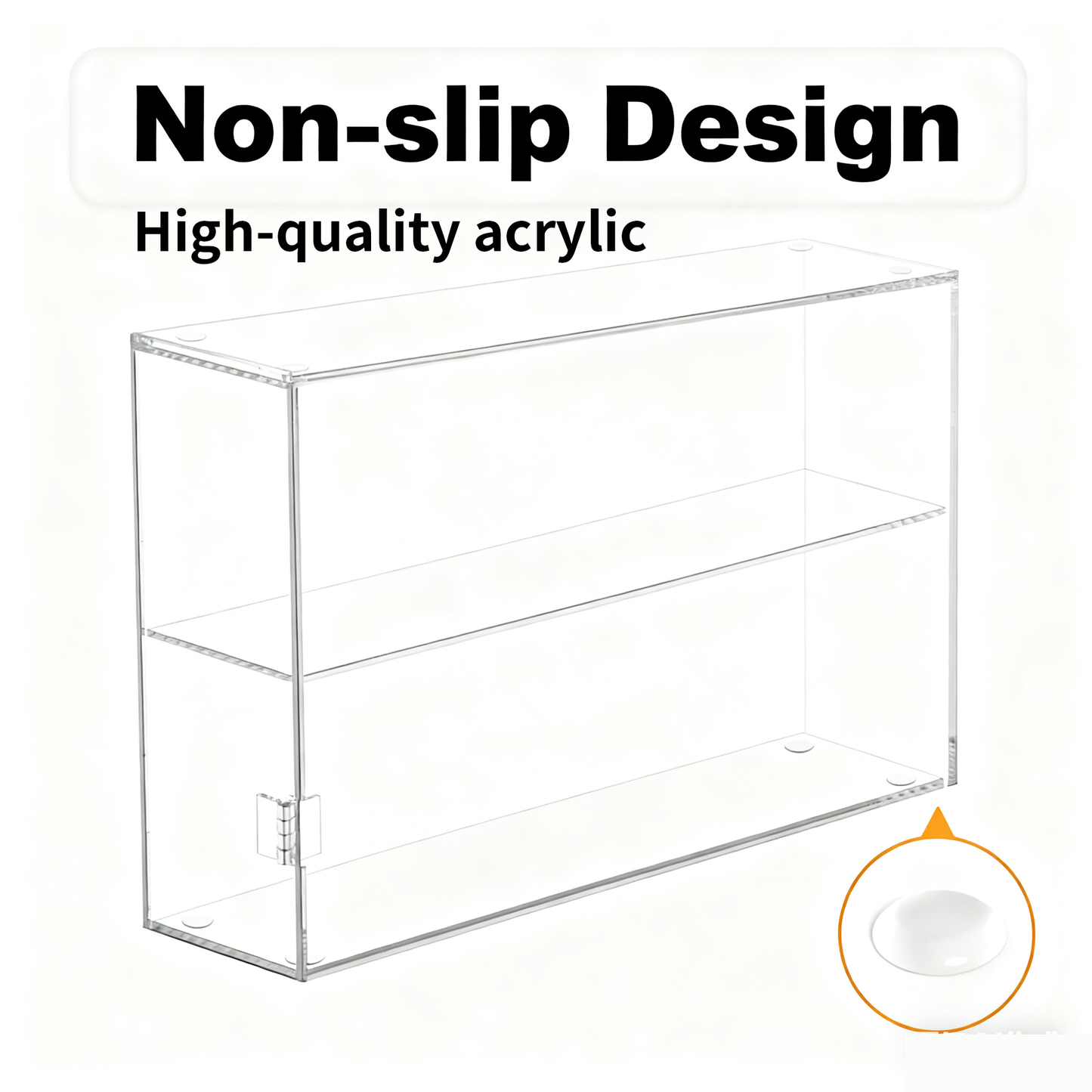 Acrylic Display Case 2 Tiers, Clear Display Case for Funko Pop Figures, Wall Mounted or Desktop Dustproof Display Cabinet Box for Collectibles,Rock,Crystals,Mini Toys,Decorative Crystals