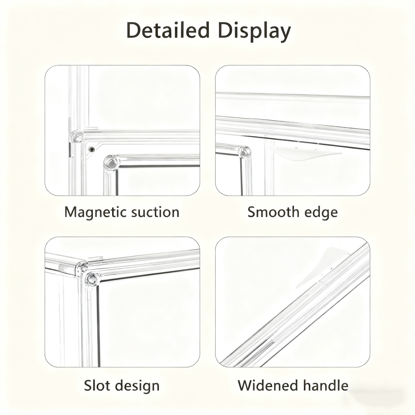 Acrylic Display Case for Collectibles 3 Layer 2Pcs Adjustable Figure Display Case with Magnetic Door Clear Stackable Display Box for Figures Showcase，Ideal for Blind Box Figures & Model Collectibles