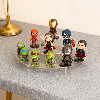 Acrylic Display Risers 3 Tier 2 PACK Clear Cupcake Stand Risers, Perfume Stand Organizer, Half Moon Dessert Stand, HENABLE Shelf Risers for Display Stands for Food, Amiibo Funko POP Figure，Collectibles