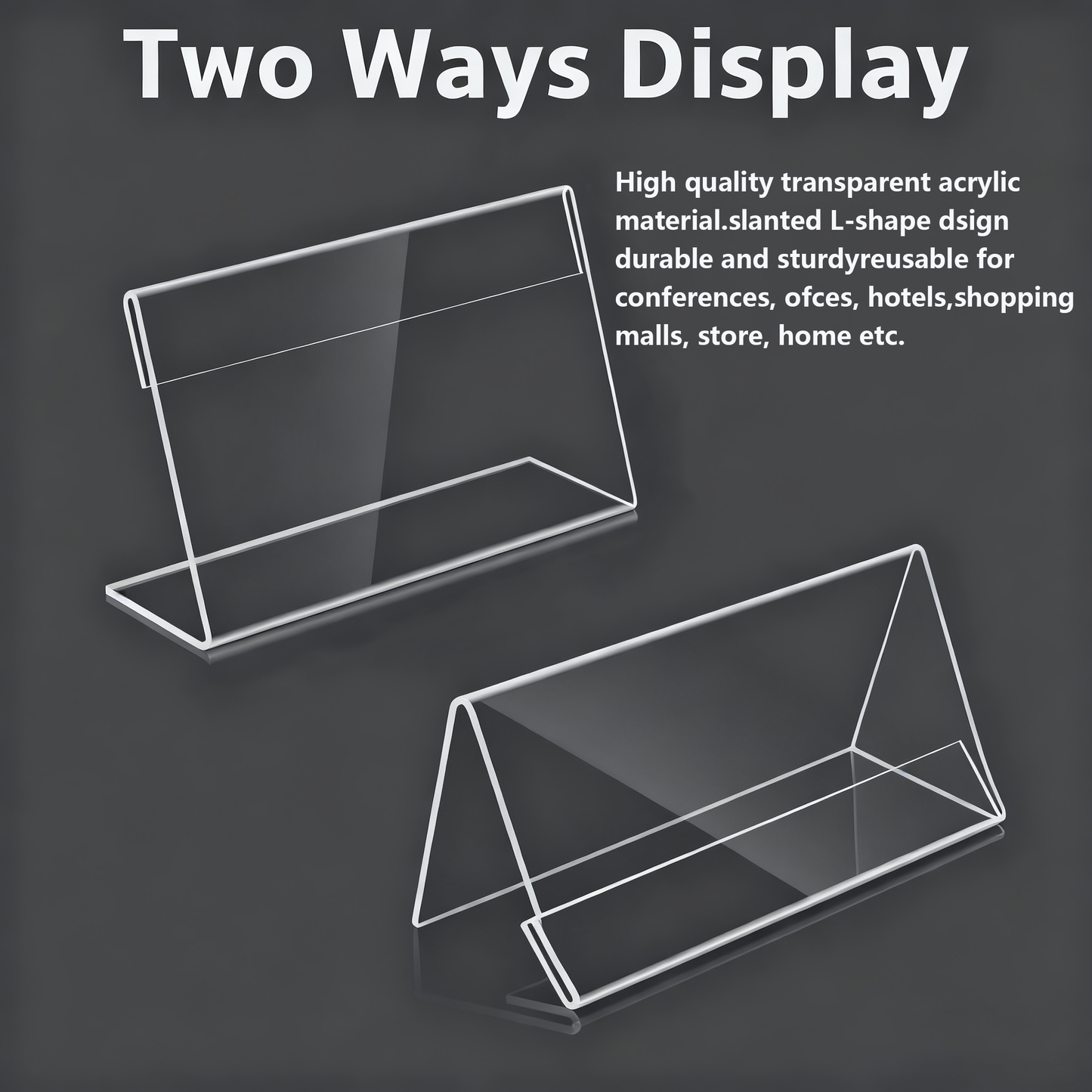 Small Acrylic Sign Holder 3.5" x 2", 30 PCS Mini Acrylic Food Sign Labels for Party Buffet, Retail Price Display Holder, Clear Table Counter Top Stand for Place Cards, Name Card, Wedding and Event Use Sign