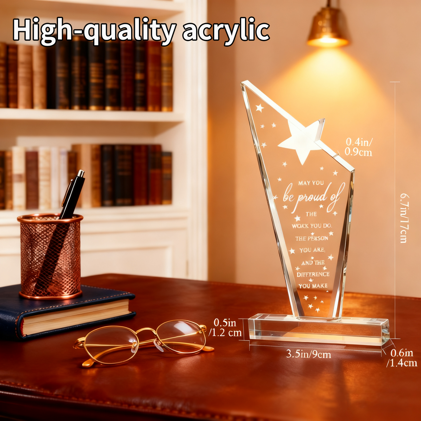 Acrylic trophy 10 Pcs Employee Appreciation Awards for Coworker Thank You Trophy May You Be Proud of The Work You Do Sign Prizes Retirement Goodbye Farewell Gift for Women Men，Office/Campus Recognition Gifts