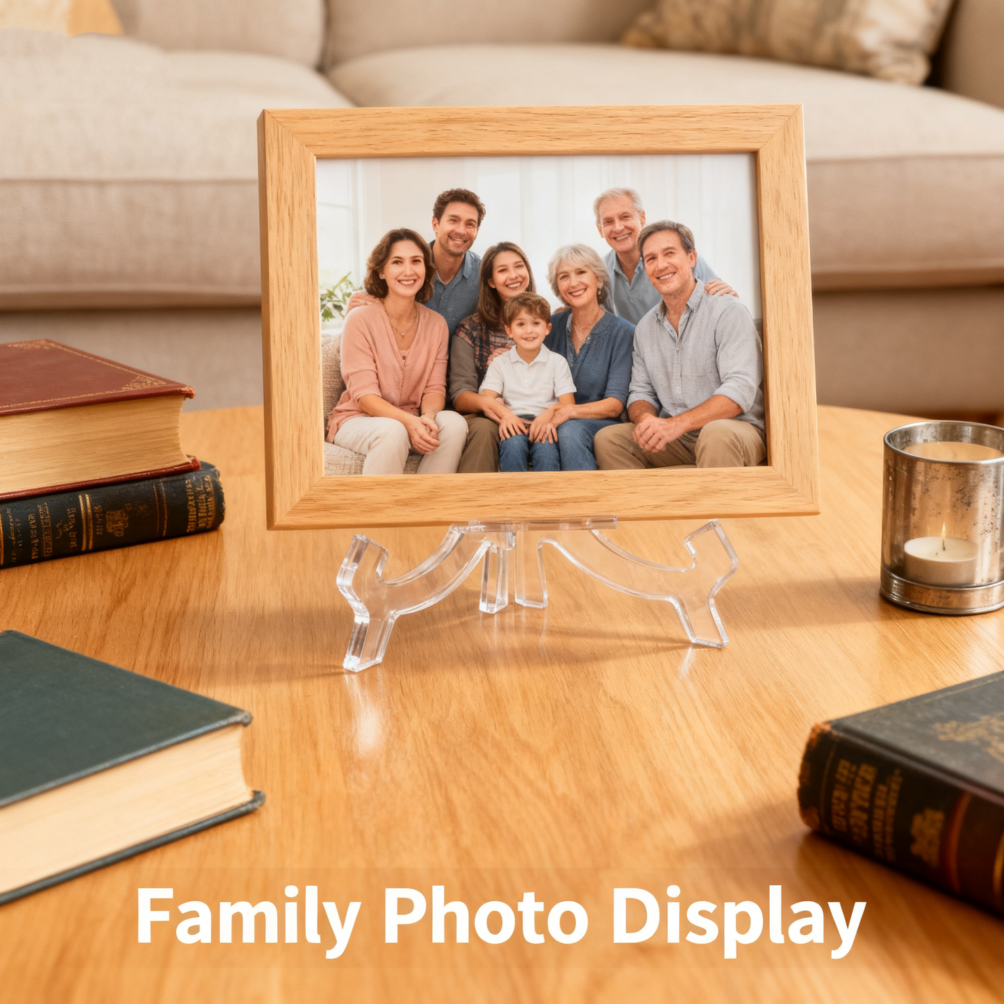 Acrylic Easel Clear Stand 6 Pack 7 Inch， Picture Frames, Books, Photos, or Signs – Transparent Plate Display Stand for Home & Office Decor