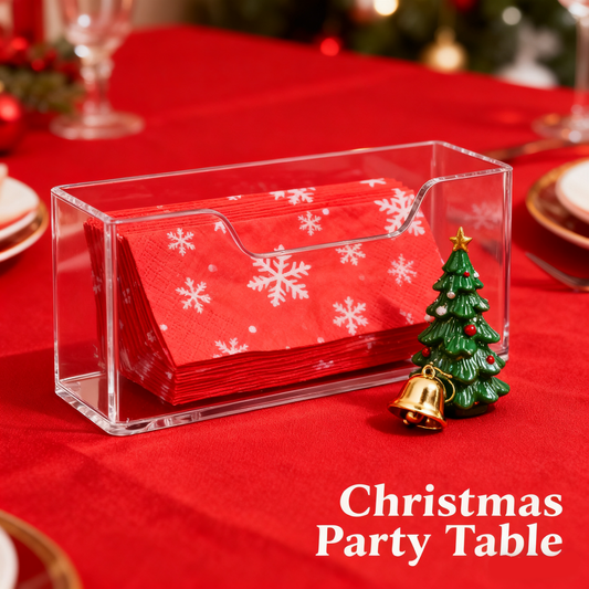 Acrylic Clear Napkin Holder for Bathroom, Clear Waterproof Splashing Vertical Napkin Holder for Kitchen, Disposable Hand Towel Holder, Modern Dining Table Napkin Tray for Home, Hotel, Office
