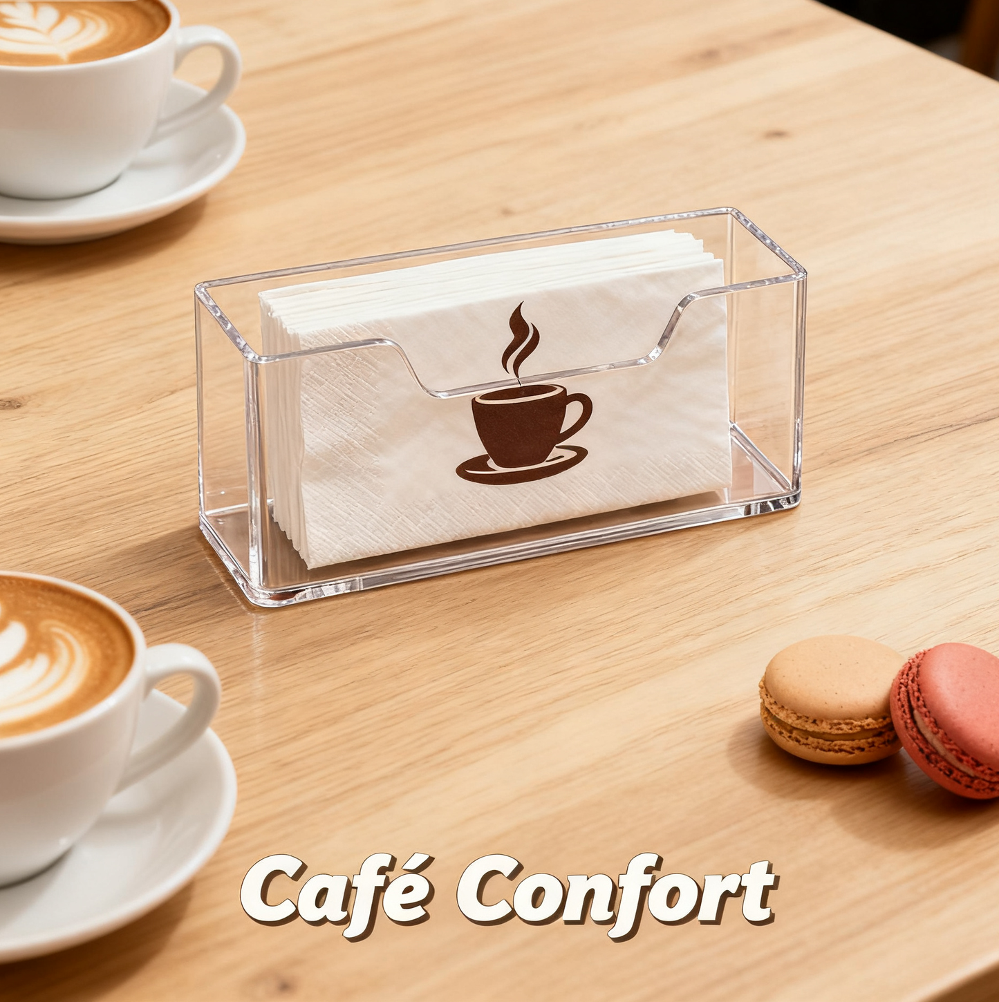 Acrylic Clear Napkin Holder for Bathroom, Clear Waterproof Splashing Vertical Napkin Holder for Kitchen, Disposable Hand Towel Holder, Modern Dining Table Napkin Tray for Home, Hotel, Office