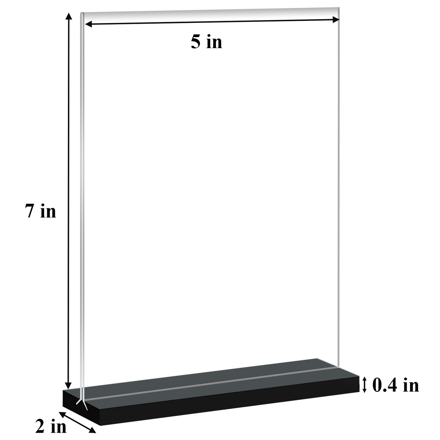 Acrylic Sign Holder 5 x 7 Clear T Shape Double-Sided Desktop Display Stand, Plastic Sign Holder Flyer Menu ad Frames Stand Perfect for Restaurants, Promotions, Picture Photo Frame, Events, Home, 6 Pack