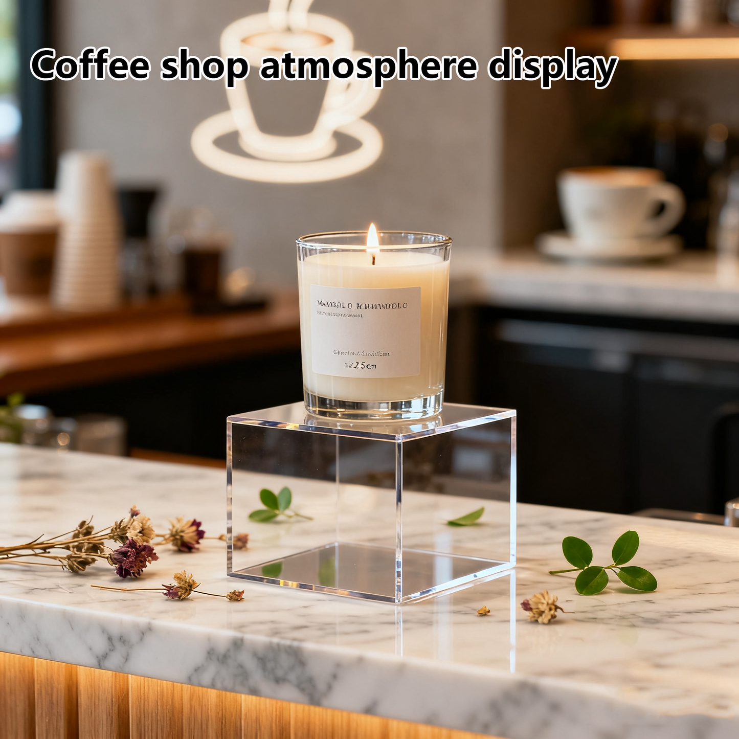 3 Size Acrylic Risers Stands Display Block Clear Crystal Polished Acrylic Cube Solid Display Pedestal Stand Square for Small Jewelry Perfume Photography Collection Food Doll Wedding Christmas