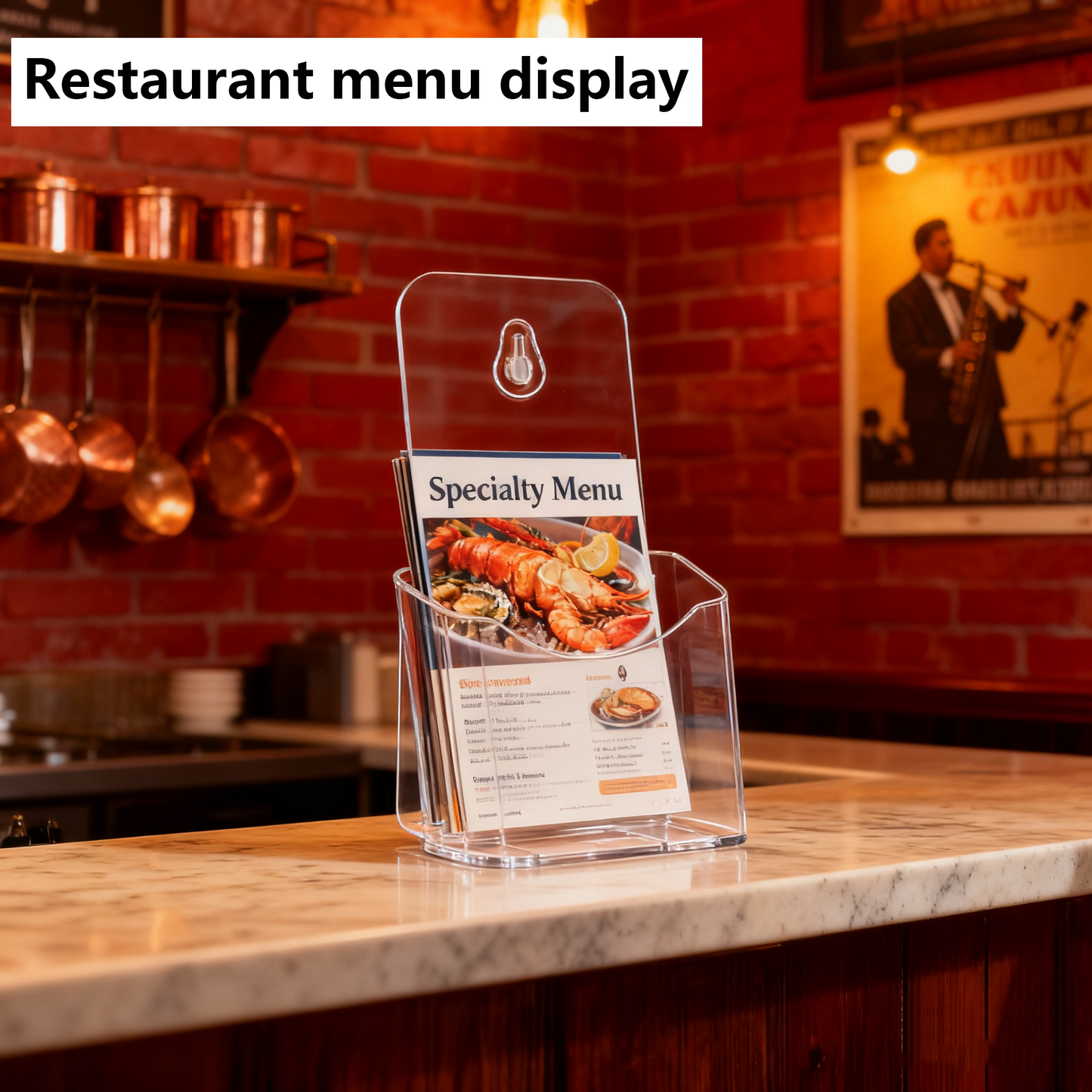 Acrylic Brochure Holder 4x9 Inches 2 Pack Slant Back Design, Clear Display Stand, Plastic Table Stand Sign Holder Pamphlet Holder Flyer Holder,  Acrylic Table Signs Plastic Paper Holder for Office, Home, Store