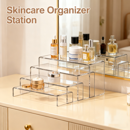 Acrylic Display Risers Set 8 Pcs 2 Set(7”L~8”L~9”L) Acrylic Display Set Rectangular Stands Shelf Clear Display Risers for Decor, Cake Shelves Retail Shoe Showcase，Perfume & Collectibles，Home Decoration