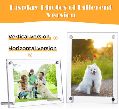 Clear Acrylic Picture Frames Acrylic Photo Frame Desktop Display for Bedroom Living Room Home Office 7.3x 5.3 Inch