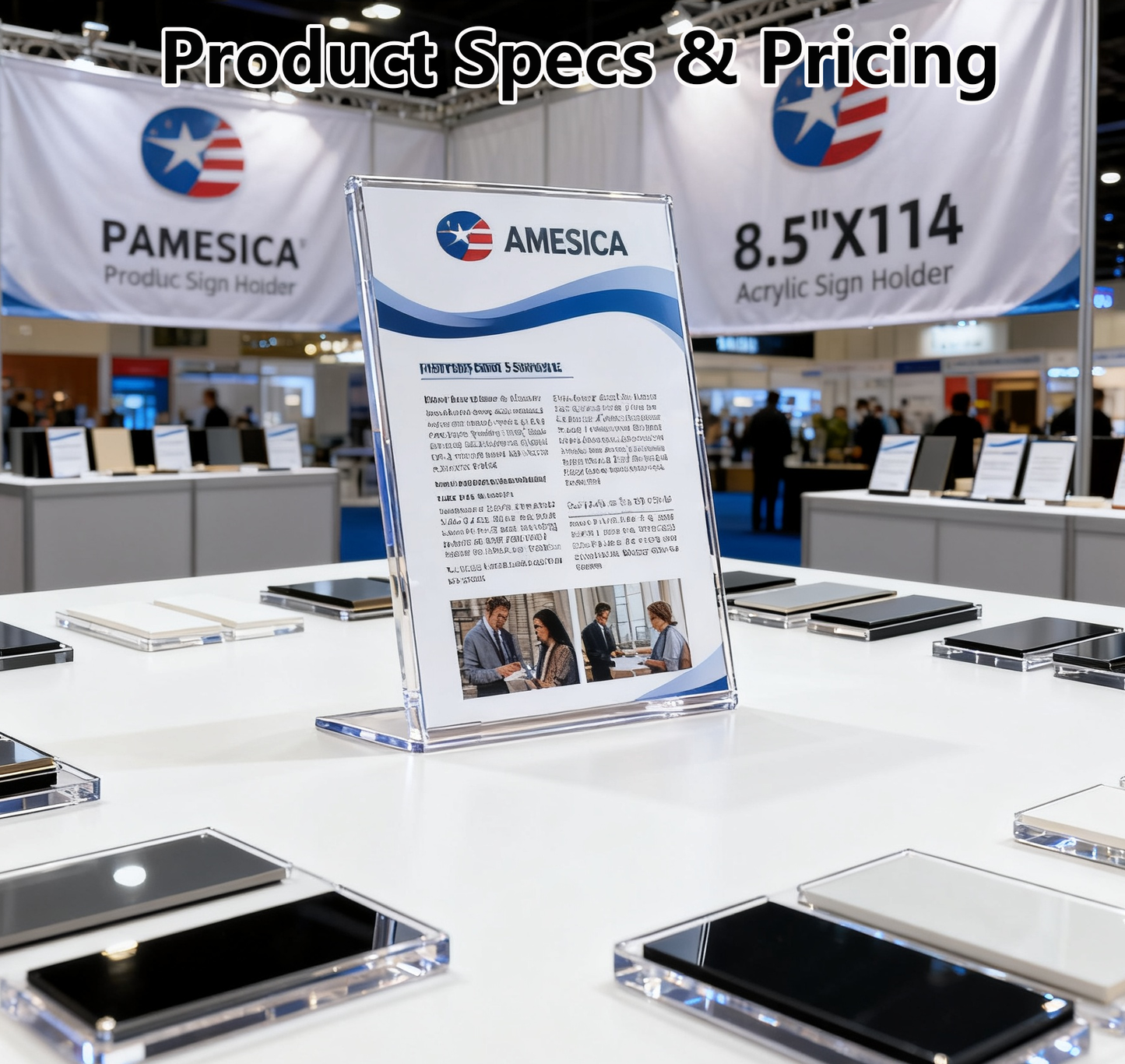Acrylic Sign Holder Clear 8.5 x 11,12 Pack Plastic Display Stands for Tabletop, Desktop L-Shape Acrylic Stands for Flyers, Documents, Office, Restaurants Menus, Stores Flyers