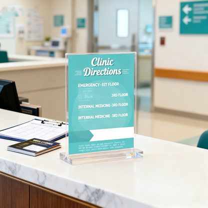 Acrylic Sign Holder, 5x7”, 15 Pack Double Sided Vertical Clear Vertical Table Menu Display,for Restaurants, Office, Store, Fair，Trade Shows