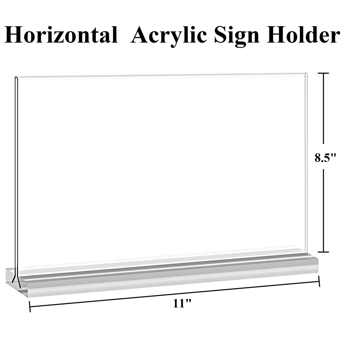 Arrobust Acrylic Sign Holder 11 x 8.5 Inches 4 Pack Horizontal, T -Shaped Double Sided Clear Paper Frames, PlasticTable Menu Display Holder, Document Flyer Table Stand for Office, Store, Restaurant -Landscape