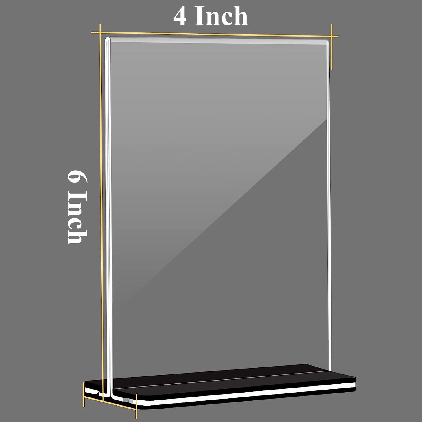 Acrylic Sign Holder 4 x 6 inch,T Shape Double-Sided Acrylic Stands for Office,Weddings, Photos