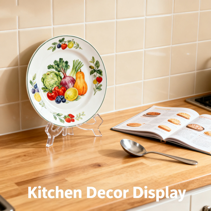 Acrylic Easel Clear Stand 6 Pack 7 Inch， Picture Frames, Books, Photos, or Signs – Transparent Plate Display Stand for Home & Office Decor