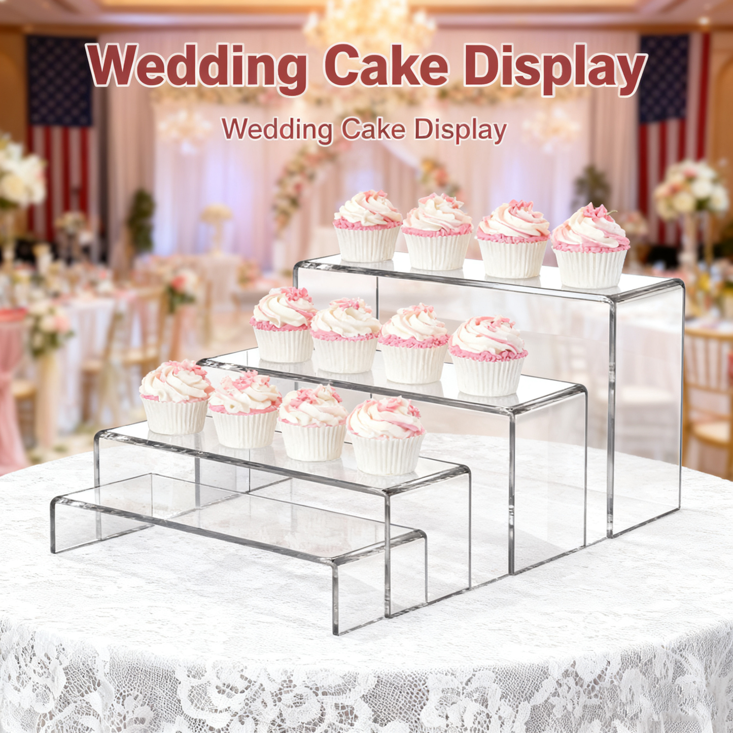 Acrylic Display Risers Set 8 Pcs 2 Set(7”L~8”L~9”L) Acrylic Display Set Rectangular Stands Shelf Clear Display Risers for Decor, Cake Shelves Retail Shoe Showcase，Perfume & Collectibles，Home Decoration