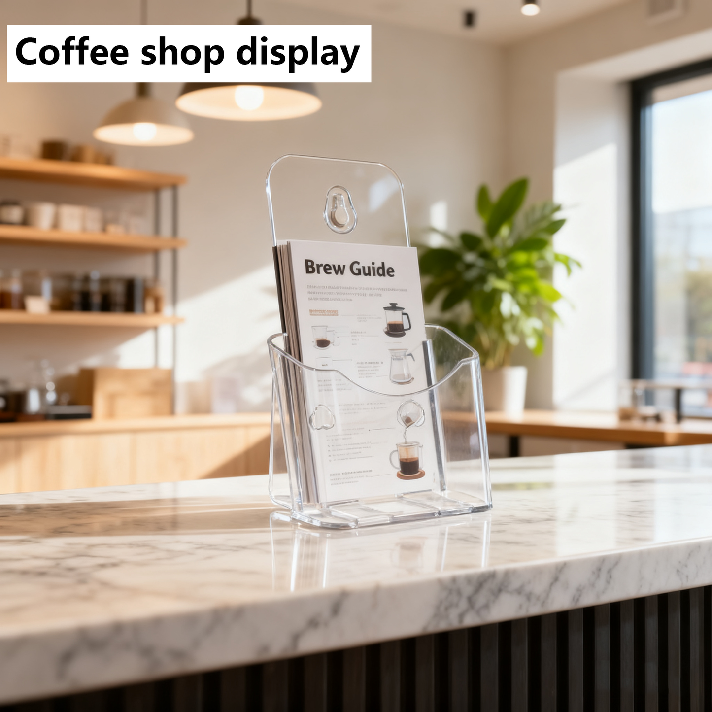 Acrylic Brochure Holder 4x9 Inches 2 Pack Slant Back Design, Clear Display Stand, Plastic Table Stand Sign Holder Pamphlet Holder Flyer Holder,  Acrylic Table Signs Plastic Paper Holder for Office, Home, Store