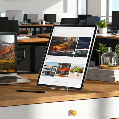 Acrylic Book Stand 6 Pack，Large Clear Acrylic Display Stand for Magazines, Postcards & Artworks，Display Stand for Album, CD, Magazine, Postcard, Picture, Plate, Artworks, Phone, Tablet