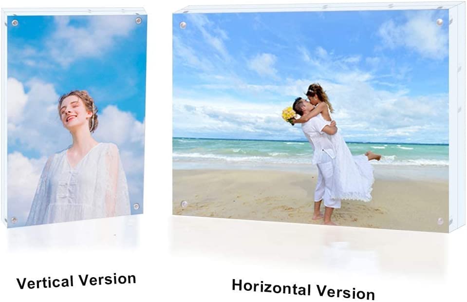 Acrylic Picture Frame 5x7 Clear Double Sided Magnetic Picture Frameless Desktop Display for Family, Baby, Photo Frames Best Gift
