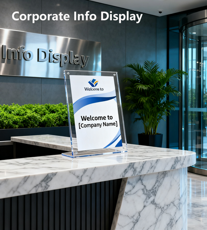 Acrylic Sign Holder Clear 8.5 x 11,12 Pack Plastic Display Stands for Tabletop, Desktop L-Shape Acrylic Stands for Flyers, Documents, Office, Restaurants Menus, Stores Flyers