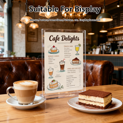 Acrylic Sign Holder, 5x7”, 15 Pack Double Sided Vertical Clear Vertical Table Menu Display,for Restaurants, Office, Store, Fair，Trade Shows