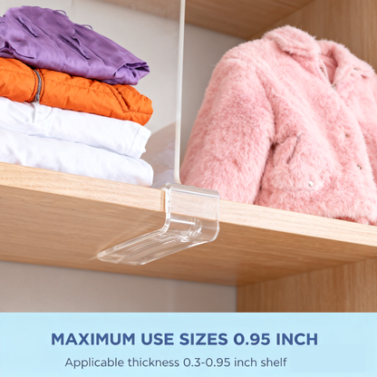 6 Pack Clear Acrylic Shelf Dividers for Closet Organization, Vertical Purse and Sweater Organizer for Bedroom, Kitchen & Cabinets, Sturdy Closet Storage Solution for Handbags and Clothes